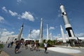 Historical rockets on display at Kennedy Space Center, Florida.