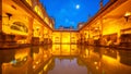 Historical roman bathes in Bath city, England