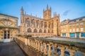 Historical roman bathes in Bath city, England