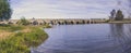 Historical Roman Bridge Puente Romano over the Guadiana River in Merida, Spain Royalty Free Stock Photo