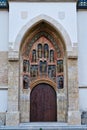 Church of Saint Mark, St Mark`s Square, Zagreb, Croatia. Royalty Free Stock Photo