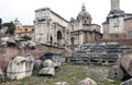 Historical ruins of antique Roman forum in Rome Royalty Free Stock Photo