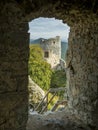 Gymes castle tower, window view