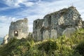 Gymes castle walls and the tower