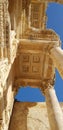 Historical ruins in Izmir Ephesus ancient city, all of them are our heritage, Celsus library visual from bottom to top, columns