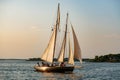 Historical sail boat used by tourist for sailing tour in the bay of Portland, Maine