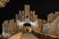 Historical Saint Paul`s gate is entrance to the old town of Rhodes city in Rhodes island, Greece