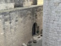 Historical sand stone courtyard in the ancient medieval fortress