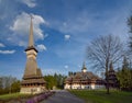 Historical Sapanta-Peri monastery, Maramures, Romania at sunny spring day