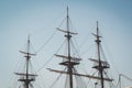 Historical Ship: Main and Fore Masts of an Ancient Ship