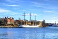 Historical ship in the Old Town in Stockholm Royalty Free Stock Photo