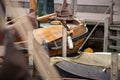 Traditional Dutch Botter Fishing Boats in the small Harbor of a Royalty Free Stock Photo