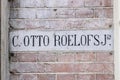 Historical Sign C Otto Roelofs At Amsterdam The Netherlands 14-3-2022