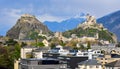 Historical Sion town with its two castles, Valais, Switzerland