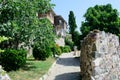Historical southern walls over the BLack sea cove in Sozopol, Bulgaria, Europe at day