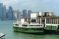 Star Ferry at Kowloon pier in Tsim Sha Tsui, Hong Kong Royalty Free Stock Photo