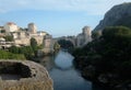 Historical Stari Most Bridge area over the city of Mostar in Bosnia Herzegovina Royalty Free Stock Photo