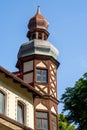 Historical steeple half-timbered