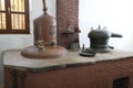 Historical still in a distillery in Chalkio-Halki, Naxos, Greece Royalty Free Stock Photo