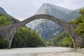 Historical stone bridge of Plaka in Greece