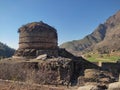 A Historical Stopa of Budmath at Amlok Dara Swat valley Pakistan. 2nd CE to 9th Ce Royalty Free Stock Photo