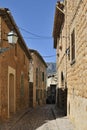 Historical Street in Biniaraix Royalty Free Stock Photo