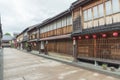 Old street of historical city Kanazawa, Japan Royalty Free Stock Photo