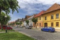 Historical street in Kezmarok city, Slovakia