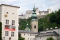 historical street in Salzburg, Old town Royalty Free Stock Photo