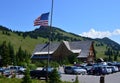 Historical Sunrise Lodge in Volcanic Mountain Landscape in Mount Rainier National Park, Washington