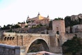 Historical Toledo view and Alcantara bridge over Tagus, Spain Royalty Free Stock Photo