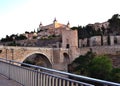 Historical Toledo view and Alcantara bridge over Tagus, Spain Royalty Free Stock Photo