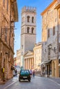 Torre del Popolo tower in the city of Assisi in Perugia, Italy