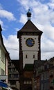 Historical Tower and Gate in the Old Town of Freiburg in Breisgau, Baden - Wuerttemberg