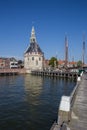 Historical tower in the harbor of Hoorn