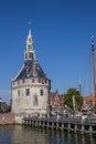 Historical tower and jetty in the center of Hoorn