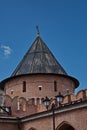 Historical towers of the medieval Tula Kremlin.