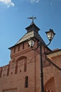 Historical towers of the medieval Tula Kremlin.