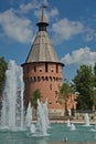 Historical towers of the medieval Tula Kremlin.