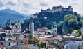 Aerial view on the center of Salzburg Royalty Free Stock Photo