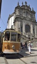 Historical tram Next to Clerigos church