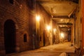 Historical underground red brick passage under old city Royalty Free Stock Photo