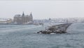 Historical view of the Haydarpasa area from the sea Royalty Free Stock Photo
