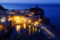 Historical Village Vernazza in the Night