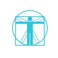 Historical Vitruvian Man icon. Divine proportion