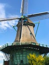 Historical windmills in northern holland. Royalty Free Stock Photo