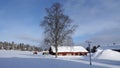 Mattmar farmhouse in winter in Jamtland in Sweden