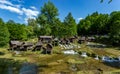 Historical wooden watermills near city Jajce, Bosnia and Herzegovina