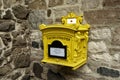 historical yellow mailbox in Germany Royalty Free Stock Photo