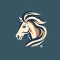 Historically Accurate Horse Logo On Dark Blue Background